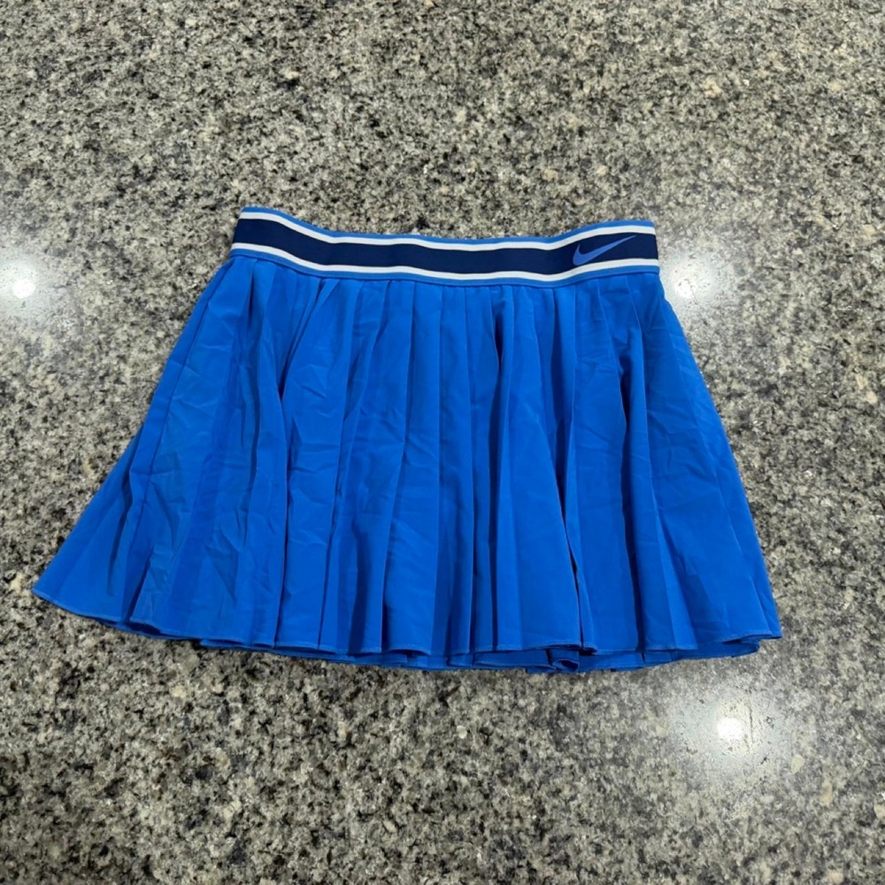Nike Womens Court Victory Tennis Skirt Signal Blue Pleated Dri-FIT Small